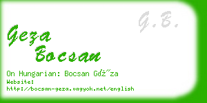 geza bocsan business card